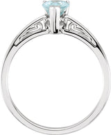 14K Gold Pear Natural Blue Zircon Solitaire Ring - view 2