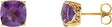 14K Gold Cushion Natural Amethyst Square 4-Prong Stud Earrings