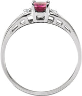 14K Gold Oval Natural Pink Tourmaline & Natural Diamond Accented Ring - view 2