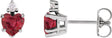 Platinum Lab-Grown Ruby & Natural Diamond Accented Heart Earrings