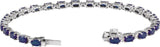 14K Gold Oval Lab-Grown Blue Sapphire & Lab-Grown Diamond Line Bracelet - White Gold - view 3