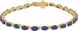 14K Gold Oval Lab-Grown Blue Sapphire & Lab-Grown Diamond Line Bracelet - Yellow Gold