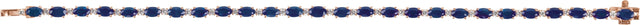 14K Gold Oval Lab-Grown Blue Sapphire & Lab-Grown Diamond Line Bracelet - Rose Gold - view 2