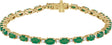14K Gold Oval Lab-Grown Emerald & Lab-Grown Diamond Line Bracelet - Yellow Gold