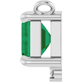 Platinum Emerald Lab-Grown Emerald & Lab-Grown Diamond Accented Necklace - view 3