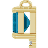 14K Gold Emerald Natural London Blue Topaz & Lab-Grown Diamond Accented Necklace - Yellow Gold - view 3