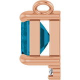 14K Gold Emerald Natural London Blue Topaz & Lab-Grown Diamond Accented Necklace - Rose Gold - view 3
