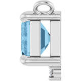 Platinum Emerald Natural Sky Blue Topaz & Lab-Grown Diamond Accented Necklace - view 3
