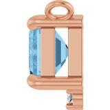 14K Gold Emerald Natural Sky Blue Topaz & Lab-Grown Diamond Accented Necklace - Rose Gold - view 3