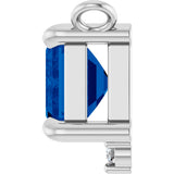 14K Gold Emerald Lab-Grown Blue Sapphire & Lab-Grown Diamond Accented Necklace - White Gold - view 3