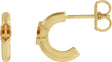 14K Gold Marquise Natural Citrine Hoop Earrings - Rose Gold