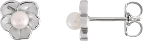 Platinum Cultured Seed Pearl Pearl Earrings