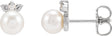 Platinum Cultured Akoya Pearl & Natural Diamond Floral Pearl Earrings