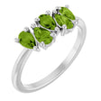 Platinum Pear Natural Peridot Five-Stone Ring