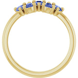 14K Gold Pear Natural Tanzanite Five-Stone Ring - Yellow Gold - view 2