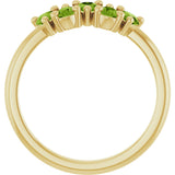 14K Gold Pear Natural Peridot Five-Stone Ring - Yellow Gold - view 2