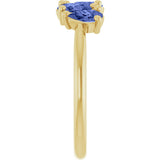 14K Gold Pear Natural Tanzanite Five-Stone Ring - Yellow Gold - view 4