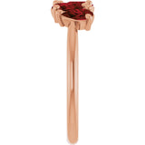 14K Gold Pear Natural Mozambique Garnet Five-Stone Ring - Rose Gold - view 4