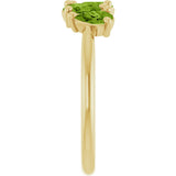 14K Gold Pear Natural Peridot Five-Stone Ring - Yellow Gold - view 4