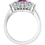Platinum Oval Natural Pink Tourmaline & Lab-Grown Diamond Halo-Style Ring - view 2