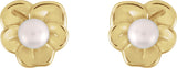 14K Gold Cultured Seed Pearl Pearl Earrings - Yellow Gold - view 2