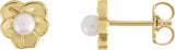14K Gold Cultured Seed Pearl Pearl Earrings - Yellow Gold
