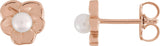 14K Gold Cultured Seed Pearl Pearl Earrings - Rose Gold