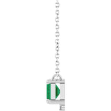 Platinum Emerald Lab-Grown Emerald & Natural Diamond Accented Necklace - view 2