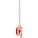 14K Gold Emerald Lab-Grown Ruby & Natural Diamond Accented Necklace - Rose Gold - view 2