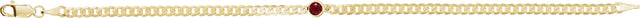 14K Gold Round Natural Ruby Bezel-Set Solitaire Curb Link Bracelet - view 10