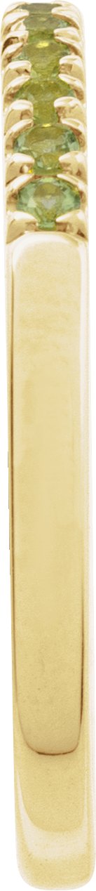 10K Gold Round Natural Peridot Birthstone Stackable Ring - Yellow Gold - view 13