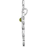 14K Gold Round Natural Peridot Cross Pendant II - White Gold - view 2