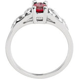14K Gold Youth Birthstone Ring - White Gold - view 2