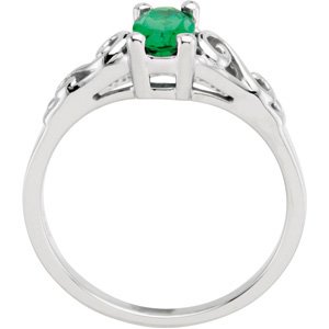 14K Gold Youth Birthstone Ring - White Gold - view 2