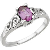 14K Gold Youth Birthstone Ring - White Gold