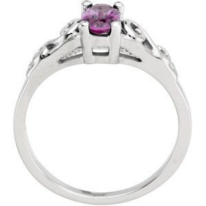 14K Gold Youth Birthstone Ring - White Gold - view 2