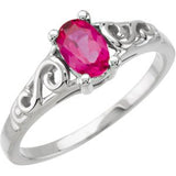 14K Gold Youth Birthstone Ring - White Gold