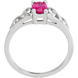 14K Gold Youth Birthstone Ring - White Gold - view 2
