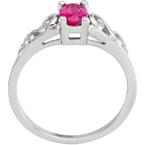14K Gold Youth Birthstone Ring - White Gold - view 2