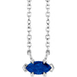 Platinum Marquise Natural Blue Sapphire Solitaire Necklace