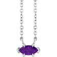 Platinum Marquise Natural Amethyst Solitaire Necklace