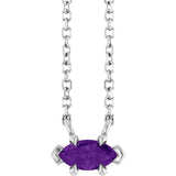 Platinum Marquise Natural Amethyst Solitaire Necklace