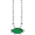 Platinum Marquise Natural Emerald Solitaire Necklace