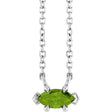 Platinum Marquise Natural Peridot Solitaire Necklace