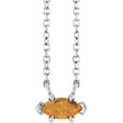 Platinum Marquise Natural Citrine Solitaire Necklace