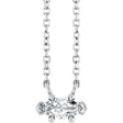 Platinum Marquise Natural White Sapphire Solitaire Necklace
