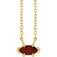 14K Gold Marquise Natural Mozambique Garnet Solitaire Necklace - Yellow Gold