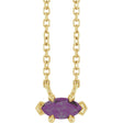 14K Gold Marquise Lab-Grown Alexandrite Solitaire Necklace - Yellow Gold
