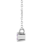 14K Gold Marquise Natural Amethyst Solitaire Necklace - White Gold - view 3