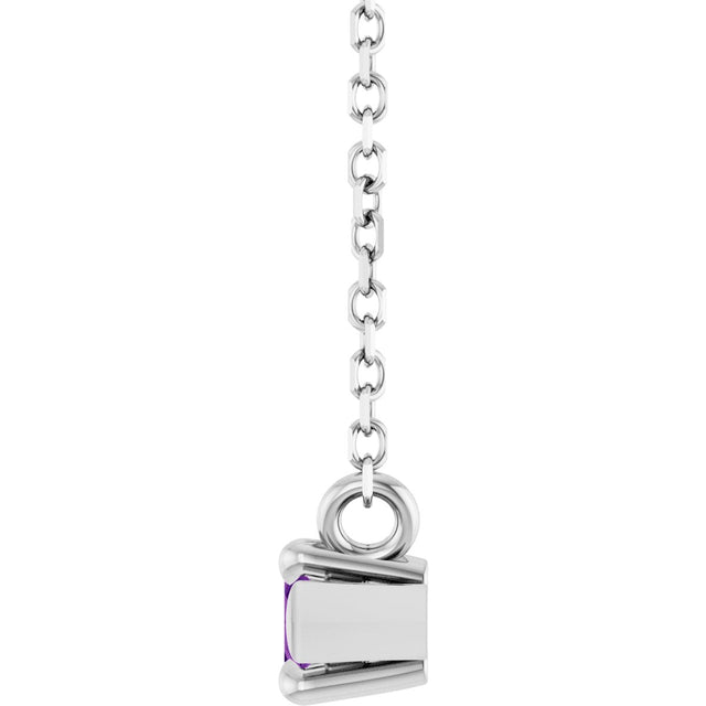 14K Gold Marquise Natural Amethyst Solitaire Necklace - White Gold - view 3